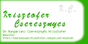 krisztofer cseresznyes business card